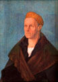Jakob Fugger "the Rich" portrait by Albrecht Dürer in Municipal Art Gallery at Schaezler Palace. Augsburg, Germany.
