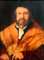 Thoman Peyrl master Augsburg goldsmith portrait by Christoph Amberger from Augsburg in Municipal Art Gallery at Schaezler Palace. Augsburg, Germany