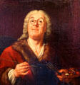 Self-Portrait by Gottfried Eichler Elder, much sought after portrait painter of Augsburg, in Municipal Art Gallery at Schaezler Palace. Augsburg, Germany.