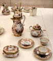 Meissen painted porcelain breakfast service with Oriental exploration pattern & gold trim by goldsmith Elias Adam from Augsburg at Maximilian Museum. Augsburg, Germany.