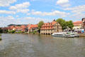 Little Venice heritage buildings beside Regnitz River. Bamberg, Germany.