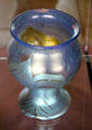 Art Nouveau blue glass vase with iridescent leaves at Coburg Castle. Coburg, Germany.