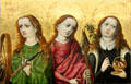 Detail of Saints Catherine, Ursula & Dorothy painting by Master of Tucher Altarpiece of Nurnberg at Germanisches Nationalmuseum. Nuremberg, Germany.