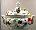 Porcelain covered tureen & platter by Meissen Porcelain at Germanisches Nationalmuseum. Nuremberg, Germany.