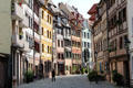 Half-timbered streetscape of Weißgerbergasse. Nuremberg, Germany