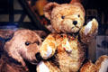 Plush bears in shop window. Rothenburg ob der Tauber, Germany.