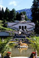Linderhof Castle garden terraces with Temple of Venus in the background. Ettal, Germany.
