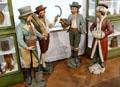 Carved figures in local dress at Oberammergau Museum. Oberammergau, Germany
