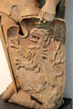 Sculpture detail of shield coat of arms of King of Bohemia by Hans Mulscher at Ulmer Museum. Ulm, Germany.