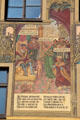 Justice of King Soloman scene painted on Ulm Rathaus. Ulm, Germany