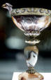 Crystal vessel with eagle's head in Prado Museum. Madrid, Spain.