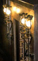 Ironwork lamps in central hall at Palau Güell. Barcelona, Spain.