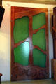 Modernista door designed for Casa Milà in Barcelona by Antoni Gaudí at Gaudi House Museum in Parc Güell. Barcelona, Spain.