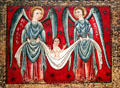 Altar painting detail of Archangels Rafael & Gabriel from church of Catalunya at Museu Nacional d'Art de Catalunya. Barcelona, Spain.