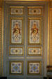 Painted doors in Louis XIII room at Fontainbleau Palace. Fontainbleau, France.