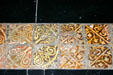 Medieval tiles in church at Fontenay Abbey. Fontenay, France.