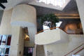 Interior stairwell at Gehry's Cinémathèque Française. Paris, France