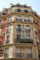 Residential building with tiles in 16th arrondissement. Paris, France.