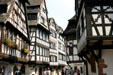 Half-timbered houses along rue du Bains aux Plantes. Strasbourg, France.