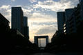 La Défense with La Grande Arche at dusk. Paris, France.
