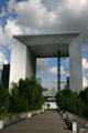 La Grande Arche office building with observation deck built as cube 100m per side at La Défense for 200th anniversary of French Revolution. Paris, France