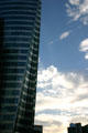 Almond shaped notch of EDF building at La Défense. Paris, France.