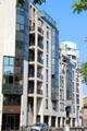 Modern apartment building 84 rue de la Santé. Paris, France.