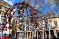 Kiosque des noctambules glass sculpture 2000 by Jean-Michel Othoniel covers Place Colette Metro entrance. Paris, France.
