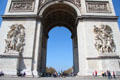 French Revolutionary sculptures decorate Arc du Triomphe. Paris, France.