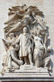 Le Triomphe de 1810 sculpture by Jean-Pierre Cortot on Arc du Triomphe. Paris, France.