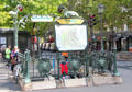 Art Nouveau Metro entrance as installed around Paris. Paris, France