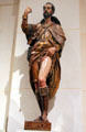 St Roch wood carving from Spain at Museum of Decorative Arts. Paris, France.