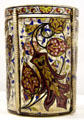 Fanciful leaves enamelled on glass bowl by Émile Gallé at Museum of Decorative Arts. Paris, France.
