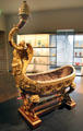 Ceremonial cradle of Duc de Bordeaux by cabinetmaker Félix Rémond & bronze workers Jean-François Denière & François Thomas Matelin of Paris at Museum of Decorative Arts. Paris, France.