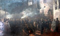 Firemen running to a fire painting by Gustave Courbet at Petit Palace Museum. Paris, France.