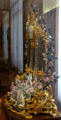 Clock by Jean Moisy holding Meissen Concert of Apes figures at Petit Palace Museum. Paris, France.