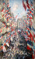 La Rue Montorgueil, à Paris, fête du 30 juin 1878 painting by Claude Monet at Musée d'Orsay. Paris, France.