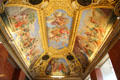 Example of Baroque ceiling at Louvre Museum. Paris, France.