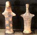 Greek terracotta flat figures made in Boeotia at Louvre Museum. Paris, France