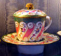Sèvres porcelain cup & saucer at Sèvres National Ceramic Museum. Paris, France.