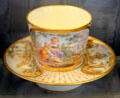 Sèvres porcelain cup & saucer at Sèvres National Ceramic Museum. Paris, France.