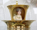 Sèvres porcelain chocolate cup with portrait of Empress Josephine Bonaparte by Marie-Victoire Jaquotot after original by François Gérard at Sèvres National Ceramic Museum. Paris, France.