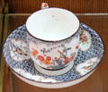 Porcelain Chinese-style cup & saucer from Vincennes at Sèvres National Ceramic Museum. Paris, France.