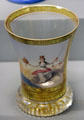 Bohemian painted glass tumbler by Lizé et Clech at Arts et Metiers Museum. Paris, France.