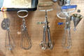 Collection of hand kitchen mixers at Arts et Metiers Museum. Paris, France.