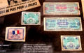 AMGOT issued money for Allied liberated France at Army Museum at Les Invalides. Paris, France.