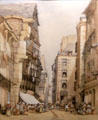 Rue Thévenard of St Malo painting by F.J. Ford of England at St Malo Museum. St Malo, France.