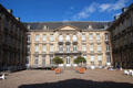 Courtyard of Arras Fine Art Museum in former Saint-Vaast Abbey. Arras, France.