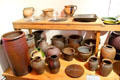 Jars & vessels used in dairy production at Museum of Normandy. Caen, France.