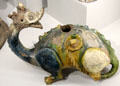 Terra cotta dragon roof ridge figure by Pré-d'Auge potters at Museum of Normandy. Caen, France.